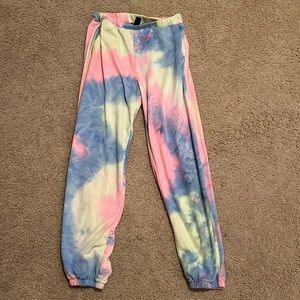 Rainbow tie dye sweatpants